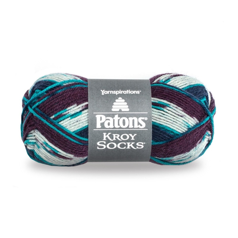 2 SKEINS - Patons Kroy Socks Yarn in Colorway “Blue Raspberry”